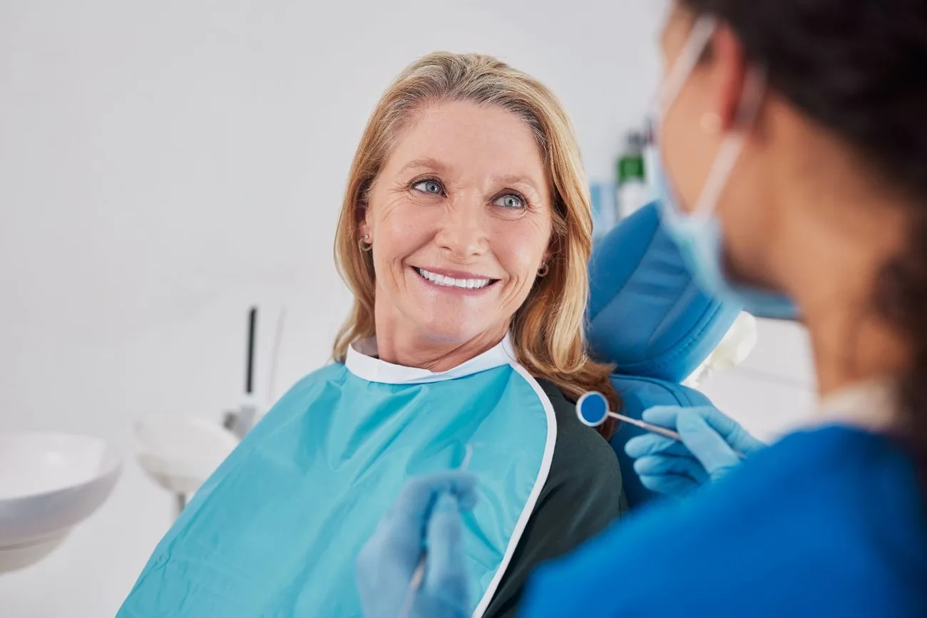 Patient at dental exam